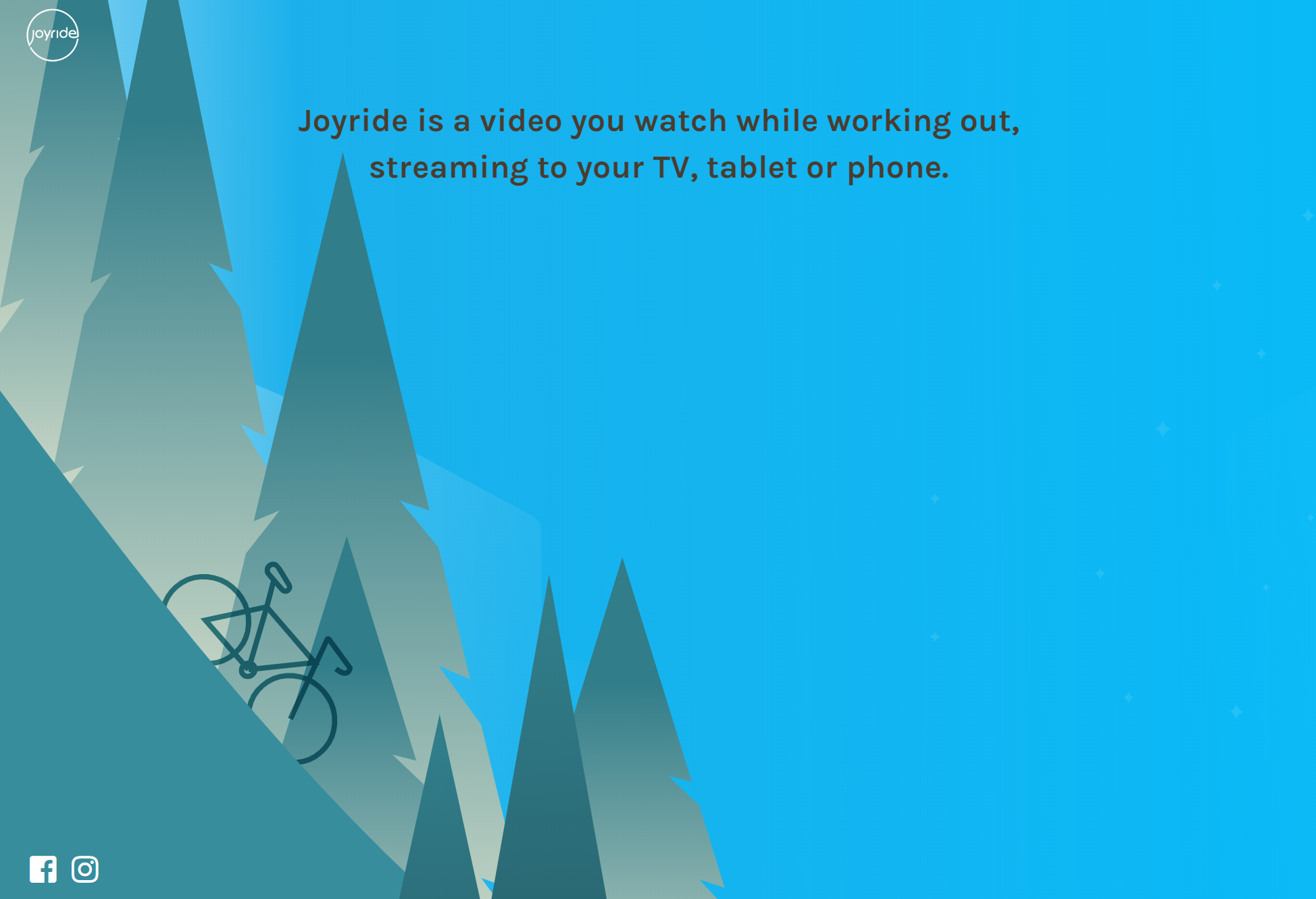 A screenshot of the middle of the joyride website